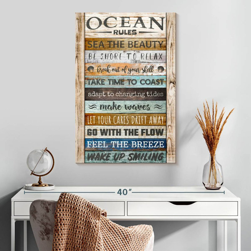 Kema Ocean Rules Typography, 30" H x 20" W