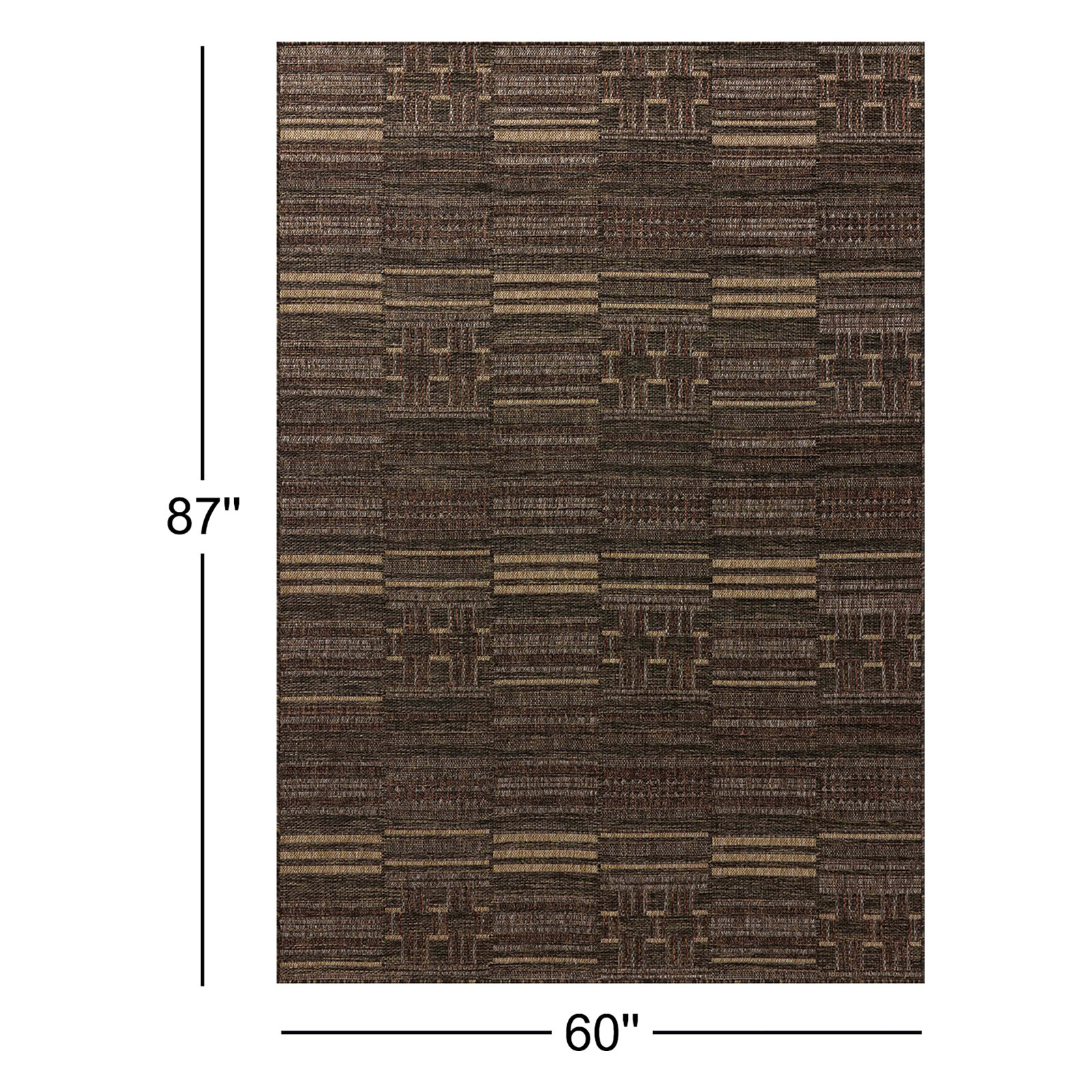 Altia Spice Tobacco Geometric Outdoor Rug, Rectangle 5' x 7'3"