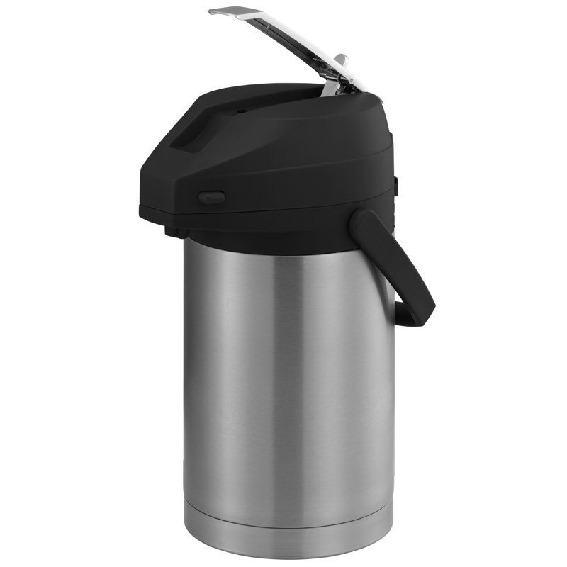Pot d'air isolé en acier inoxydable avec couvercle à levier, Noir