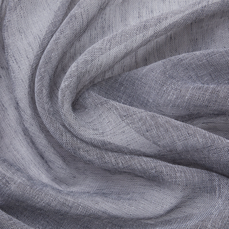Hailey Faux Linen Sheer Curtain Panels, 54" W x 54" L, Charcoal Gray