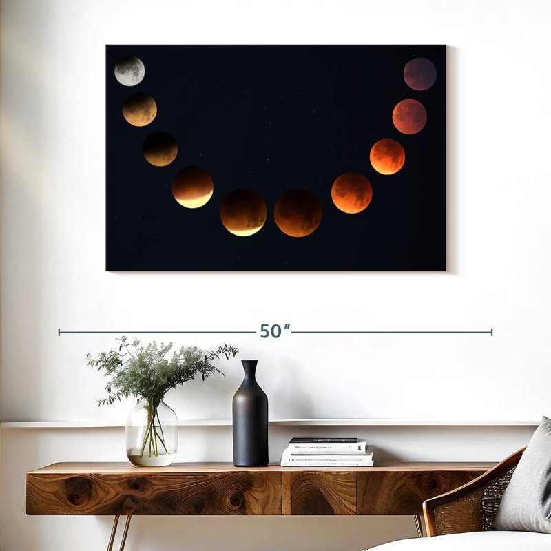 Oberle Lunar Cycle Moon Phase, 26" H x 39" W