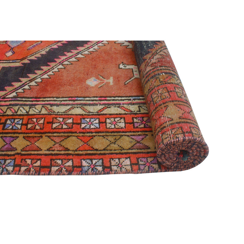 One-of-a-Kind 4'11" X 9'10" New Age Runner Wool Area Rug in