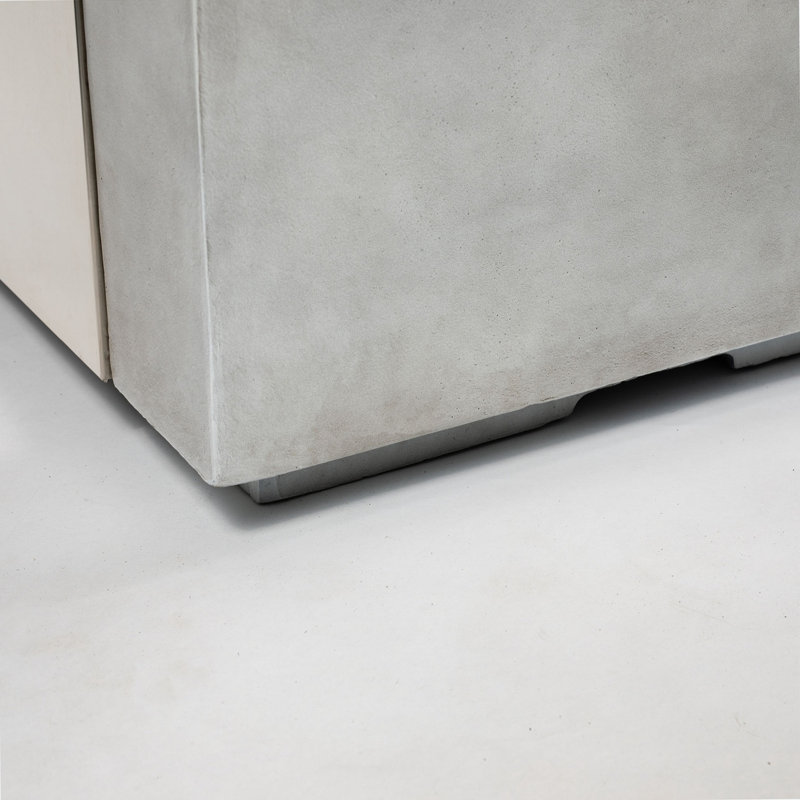 70" Concrete Large Fire Pit Table with Lid, Light Gray