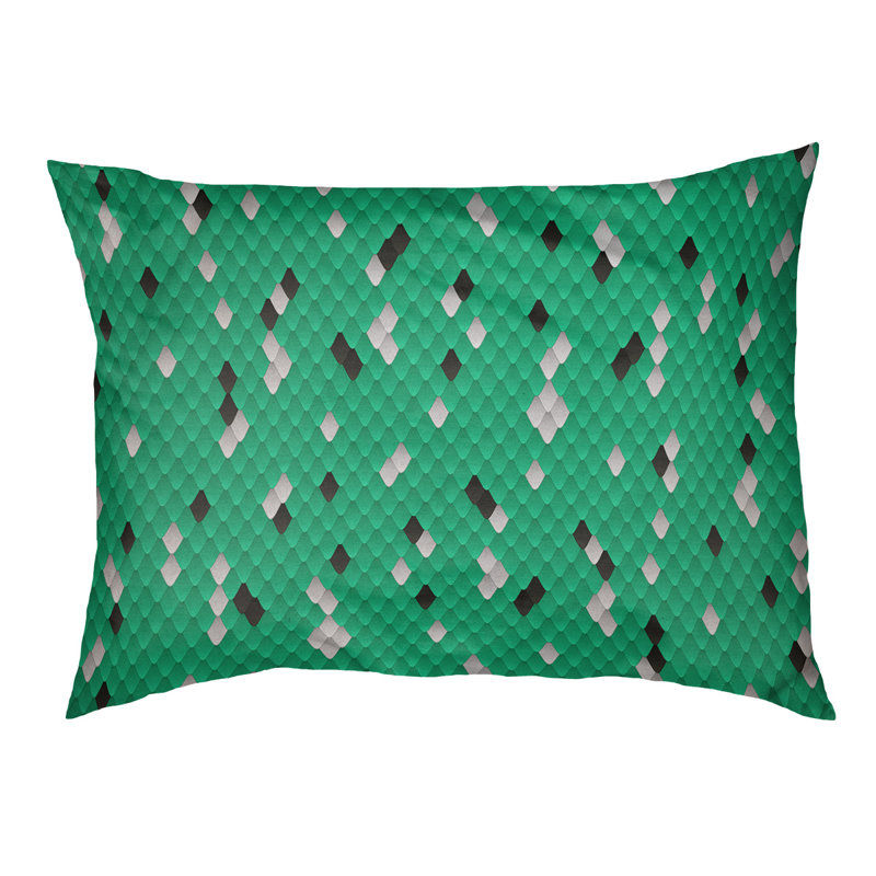 Katelyn Elizabeth Geometric Pet Bed, Medium - 30" L x 40" W, Green/Black, Indoor / Outdoor Use
