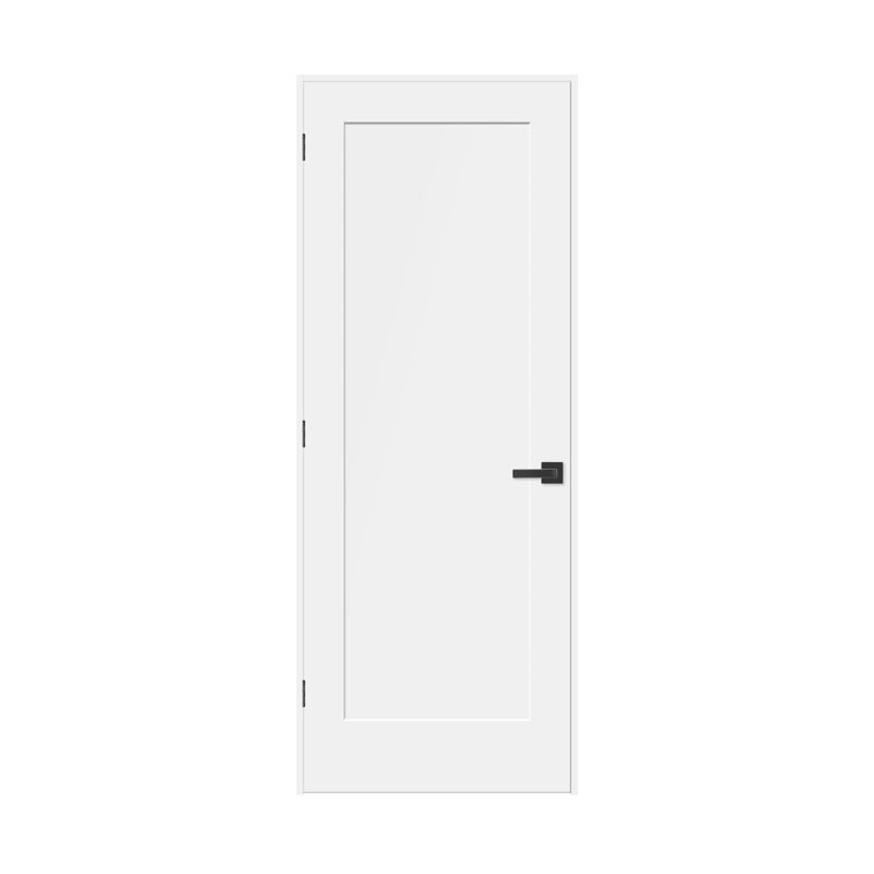 (Pré-verrouillé) Porte pré-suspendue intérieure à 1 panneau avec montants de porte de 4 9/16 po, 28 po x 80 po, Gauche