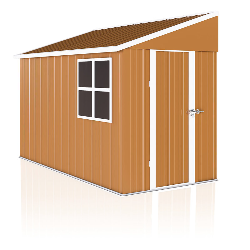 8x4 Ft Metal Shed With Double Doors, Windows, And Ventilation For Outdoor Space Arrangement. - Grade Galvanized Steel Long Term Use Management. Construction