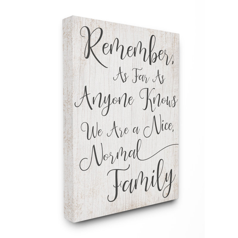 Nous sommes une belle famille de script de bois familial-impression graphique, H 40 po x l 30 po x P 1,5 po, Toile tendue