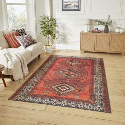 Vintage Look Digitally Printed Area Rug