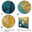 «Golden Ocean Swirling Waves», peinture 3 pièces-548080052