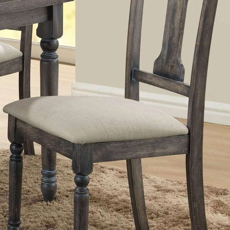 Ensemble de 2 chaises d'appoint en bois au fini rustique gris rustique pour plus de confort et de style dans les salles à manger
