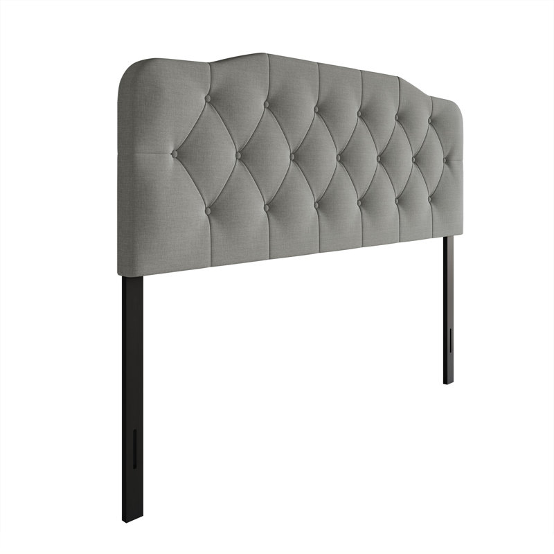 Tête de lit tapissier Raichelle, Gris clair, Simple