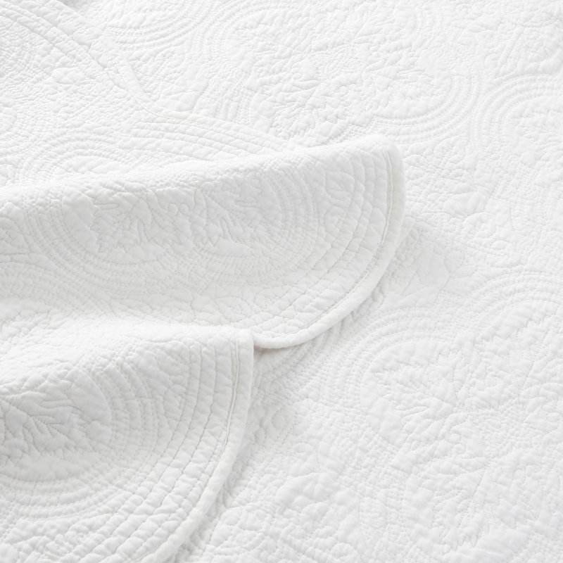 Ensemble réversible standard Terin, Courtepointe très grand et 2 très grandes taies, Blanc