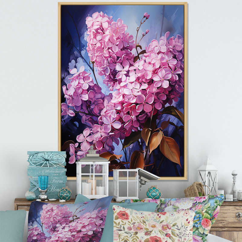 «Serenity Lilac Magic I» sur toile, Cadre naturel flottant, H 32 po x l 16 po x P 1 po