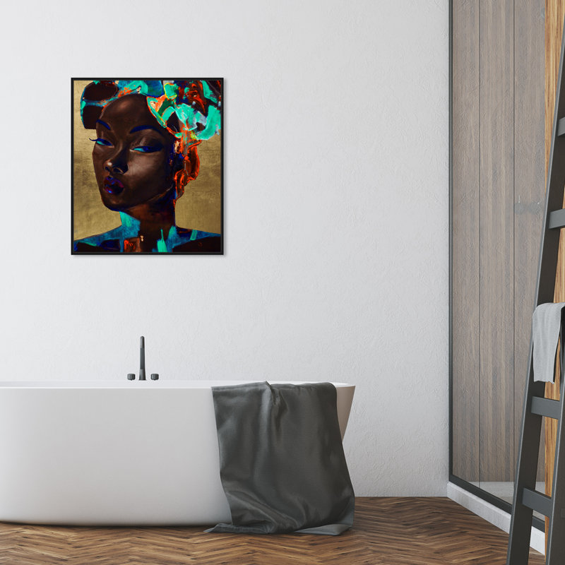 Queen of Neon - Impression sur toile, Cadre flottant noir, H 30 po x l 24 po