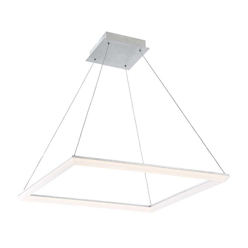Guilherme 1 - Light LED Unique/Statement Pendant, 28 Inches, Brushed Aluminum