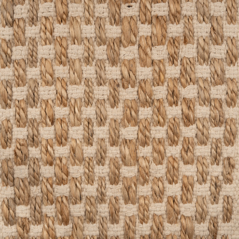 Tapis d'intérieur en jute de fibre naturelle Ezra Cheviot, Rectangle 5 pi x 7 pi 9 po