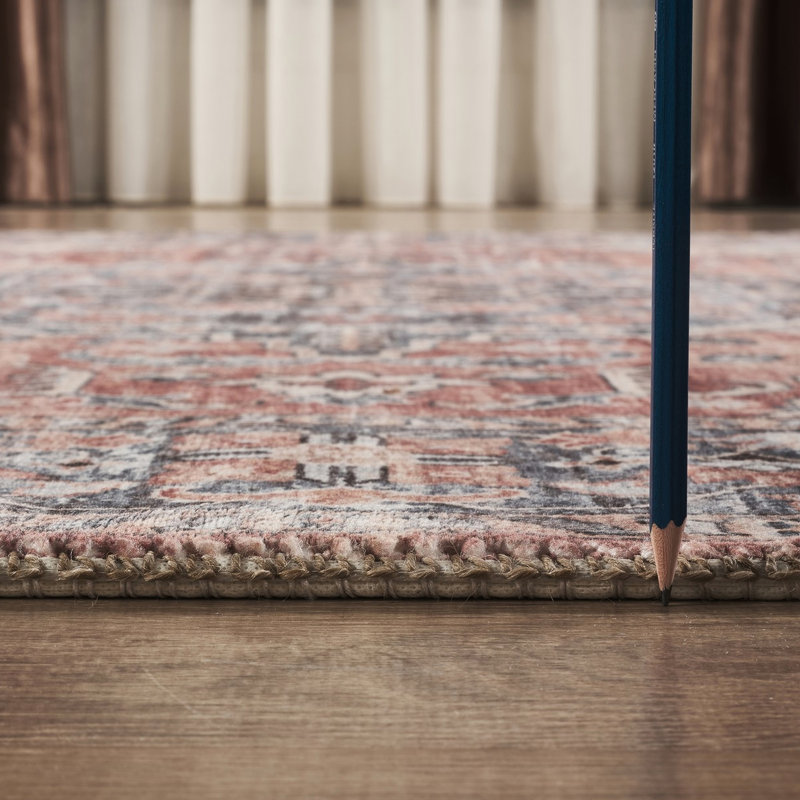 5 pi 3 po Tapis X 7, motif médaillon captivant, 100% envers en jute, teinture, pour les zones très passantes, multicolore majestueux par po, motifs traditionnels inspirés et coffre-fort pour animaux de compagnie