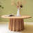 Retro Burlywood Solid Wood Round Coffee Table