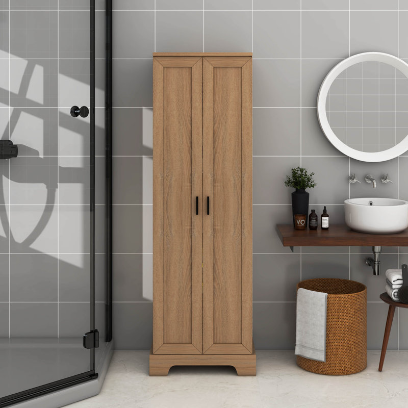 Storage Cabinet With Two Doors For Bathroom, Office, Adjustable Shelf