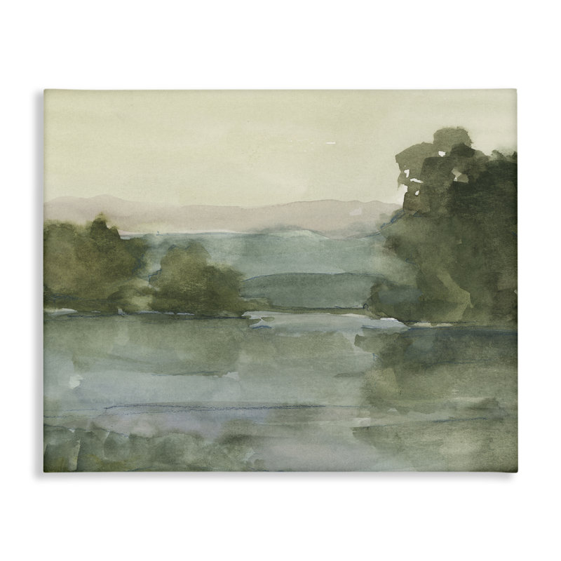 Art mural sur toile Lake & Mountain View, conception par Ethan Harper, H 16 po x l 20 po