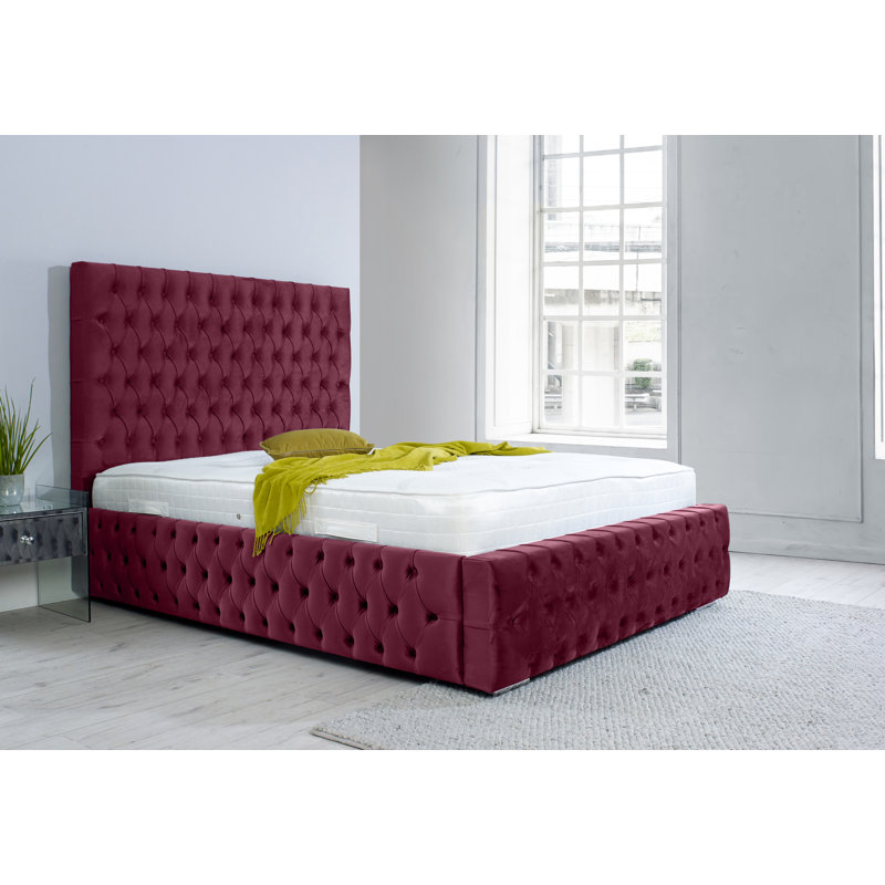 Juna Upholstered Bed, Single (3'), Maroon