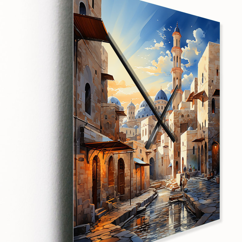 Horloge murale - Minaret de l'Islam - Religion et Spiritualité, H 40 po x l 30 po x P 1 po