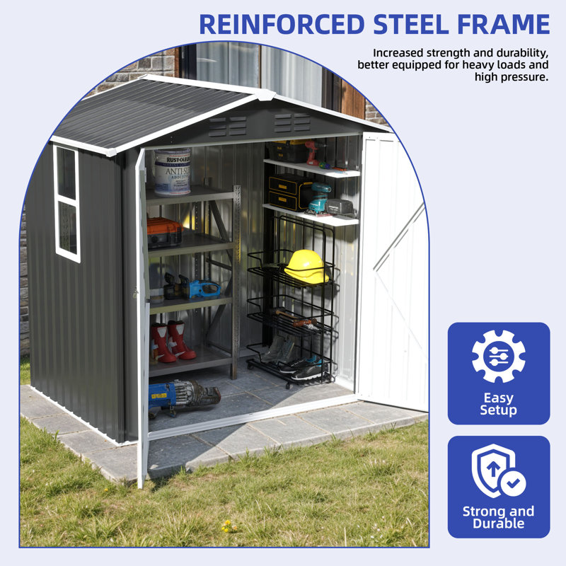 Remise de rangement à double porte en acier galvanisé
