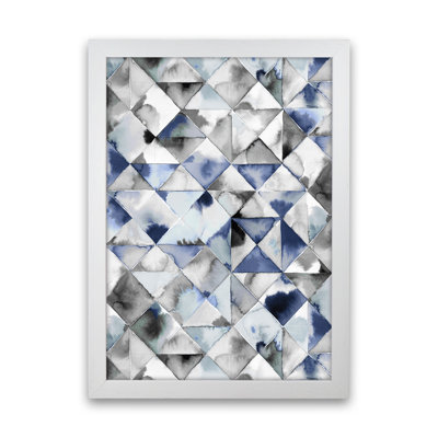 Moody Triangles Cold Blue - Print