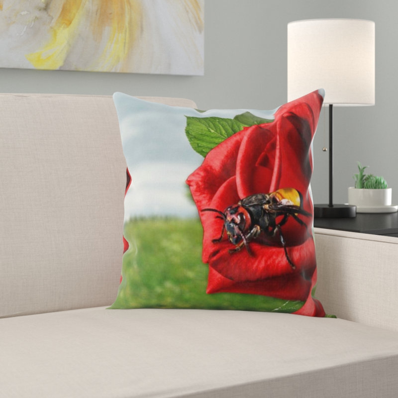 Housse et insert de coussin carré rose