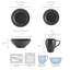 Swirl Graphite 16-Piece  Dinnerware Set, Service for 4