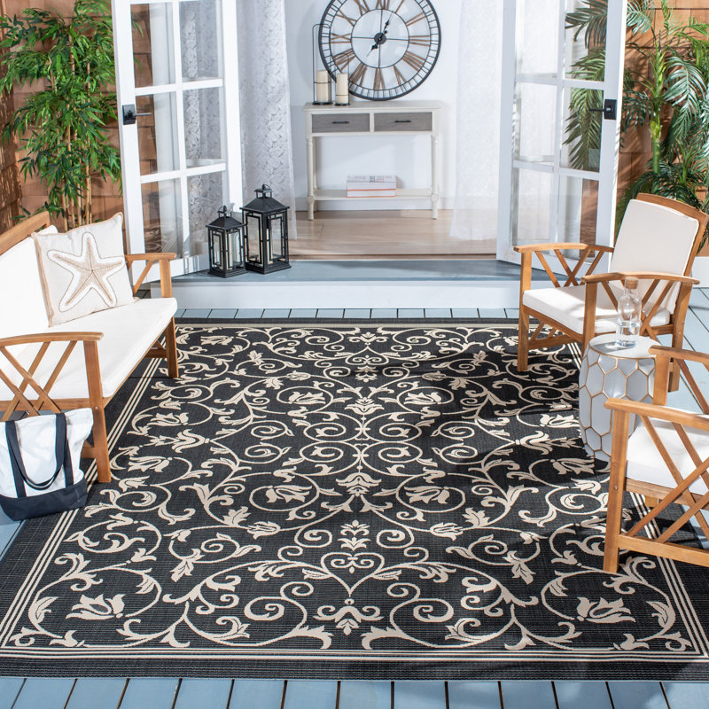 Tapis à motif floral Cherene, Rectangle 8 pi x 10 pi
