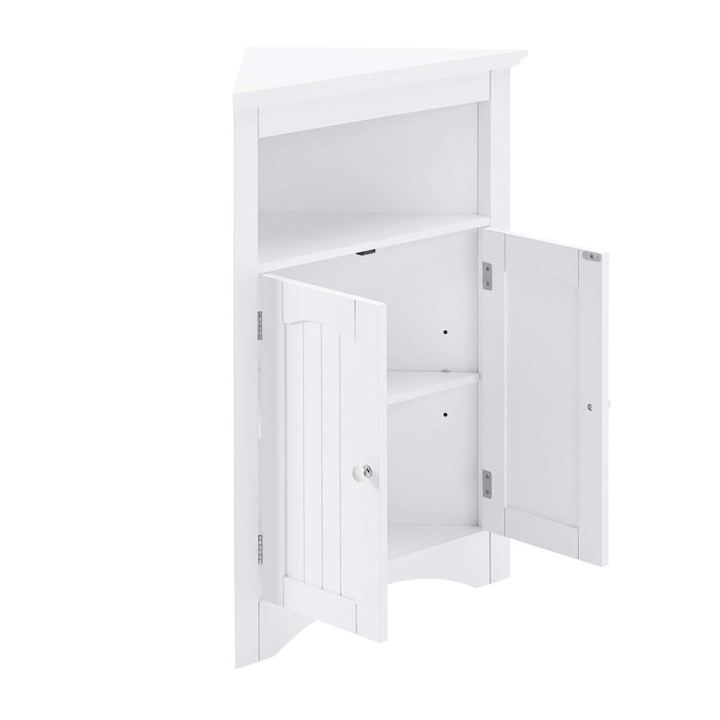 Armoire de coin de plancher de salle de bain multifonctionnelle durable avec tablettes réglables et conception imperméable pour un rangement efficace