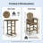 3-Piece HDPE Bar-Height Patio Bistro Set, Square High Top Pub Table And 2 Bar Chairs, All-Weather Outdoor Dining Set, Antique Oak Finish-244741789