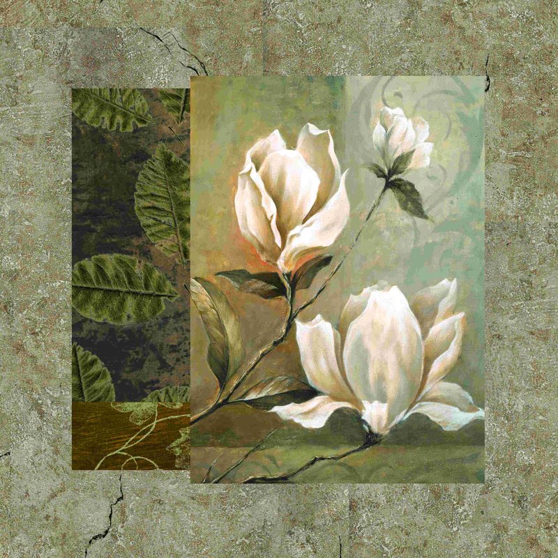 Granite Magnolias - peinture sur toile tendue, H 30 po x l 30 po