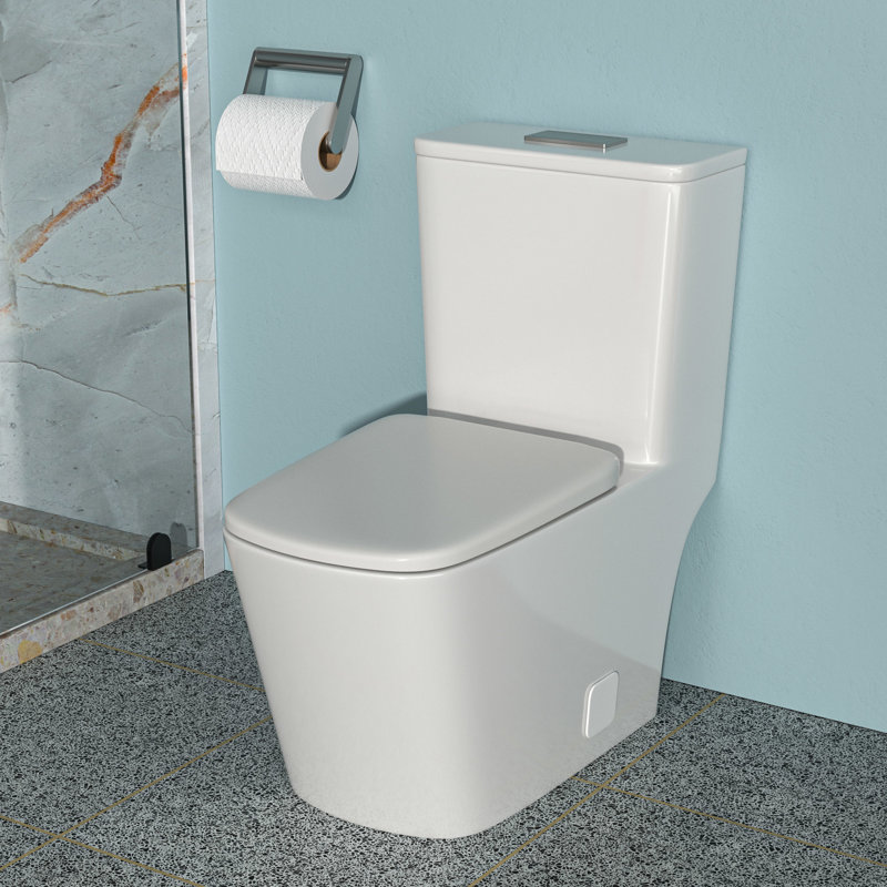 Ceramic Dual Flush Toilet - Efficient Water Usage, Cost Savings Advanced Siphon Technology, Flawless Flushing