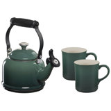Le Creuset Demi Kettle W/ SS Knob & 2 Mug Set