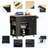 Kitchen Island With Power Outlet,Kitchen Storage Island With Drop Leaf And Rubber Wood,Open Storage And Wine Rack,5 Wheels,With Adjustable Storage For Home, Kitchen, And Dining Room, Black