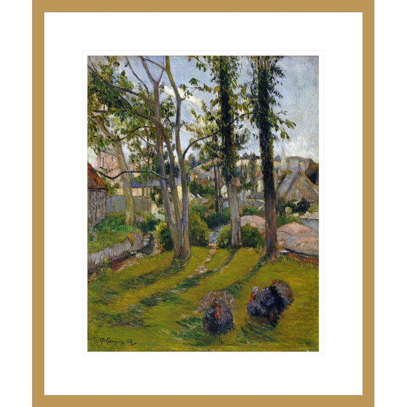 Les Dindons (Pont Aven Landscape) 1888 par Paul Gauguin - Estampe numérique encadrée, H 21,11 po x l 17,75 po