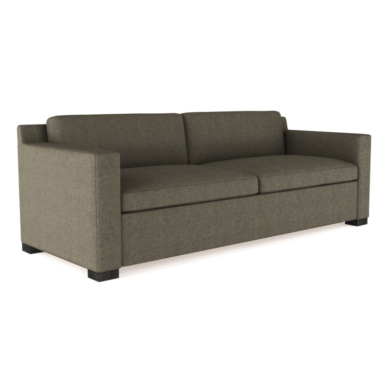 Canapé Mercer, Velours moelleux gris graphite, H 33,5 po x l 96 po x P 44 po, Ébène