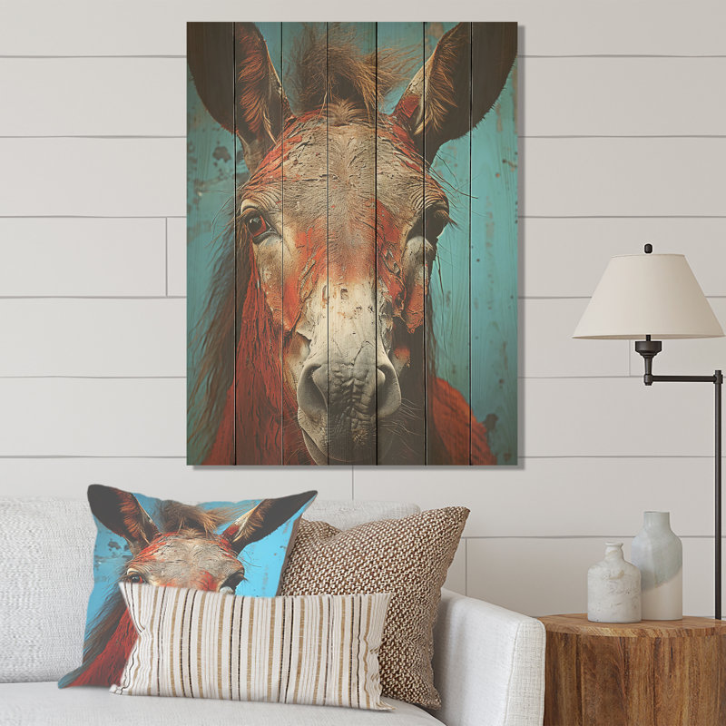Donkey Burros Blues - âne sur bois, H 20 po x l 10 po