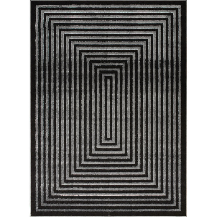 Monaco Series Abrstract Black/Gray/Ivory/Beige Area Rug
