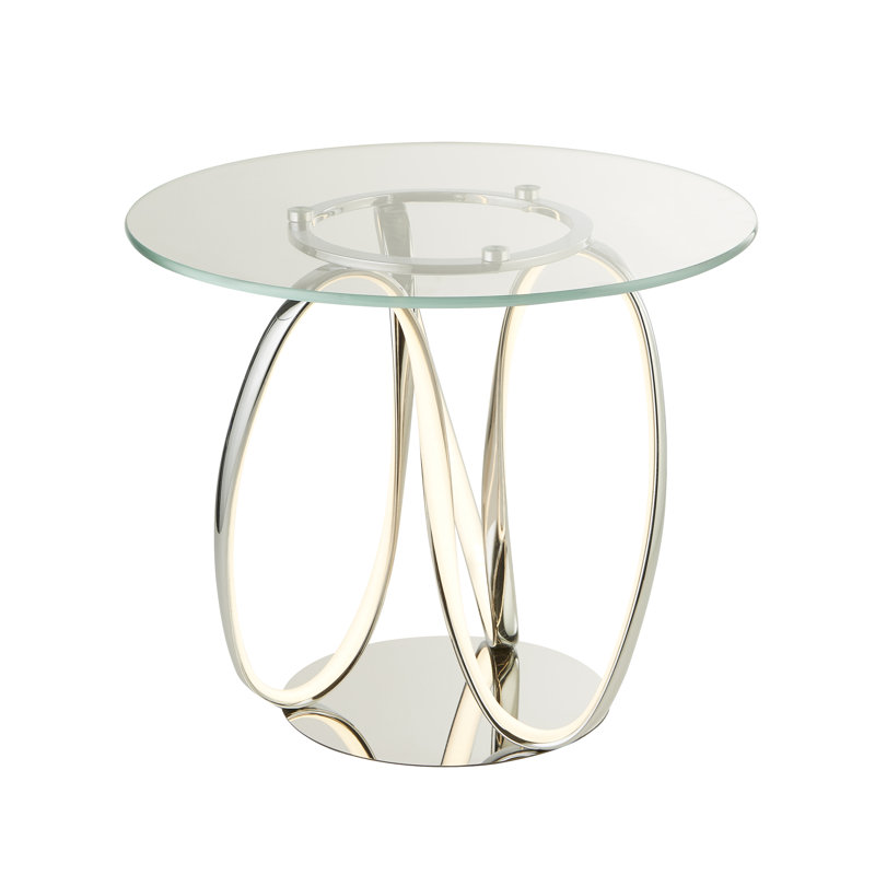 Chamille Glass Top Frame End Table