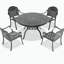 Ensemble 5 pièces de meubles de patio en aluminium coulé avec coussins, chaise