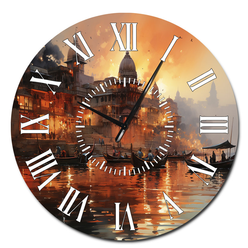 Horloge murale Indian Indian Sunset, Surdimensionné