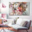 Ensemble de 3 pièces bouquet de rosé sur toile-1721302096