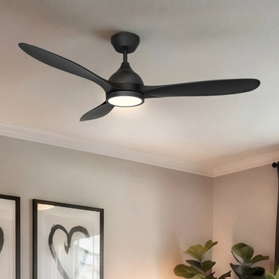 52" High-Airflow Ceiling Fan with Light - Quiet DC Motor, 3CCT Memory LED, Reversible 6-Speed，GreenEver