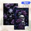  Serviette de cuisine en microfibre d'Halloween, linges à vaisselle réutilisables absorbants, décoratifs résistants à la décoloration, 16 po x 24 po, imprimé tête de mort noir mauve-133344935