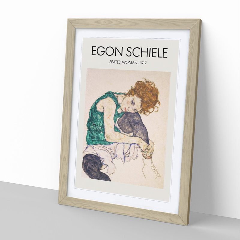 Seated Woman Vol.1 by Egon Schiele - Picture Frame Graphic Art, 65cm H x 48cm W x 2cm D