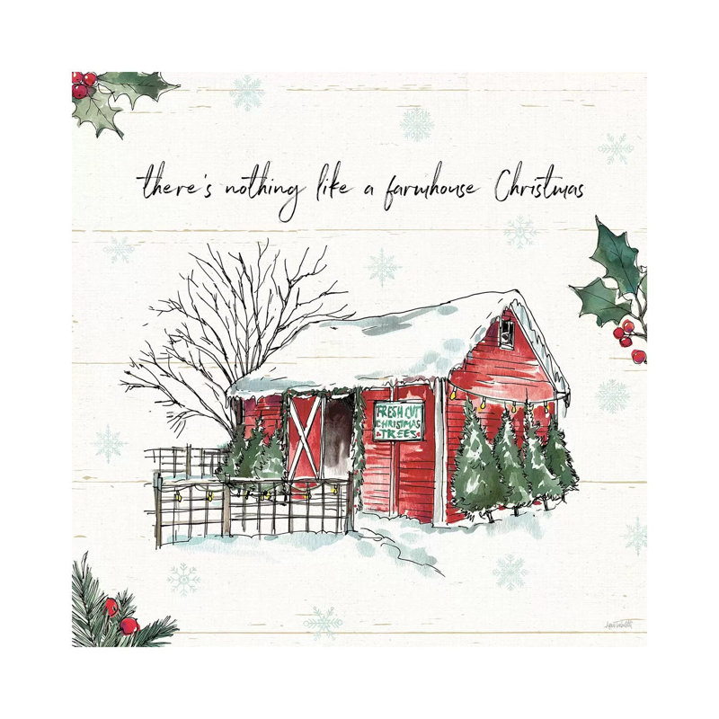 Holiday On The Farm IV by Anne Tavoletti - Wrapped Canvas Painting, 30.48cm H x 30.48cm W x 1.91cm D