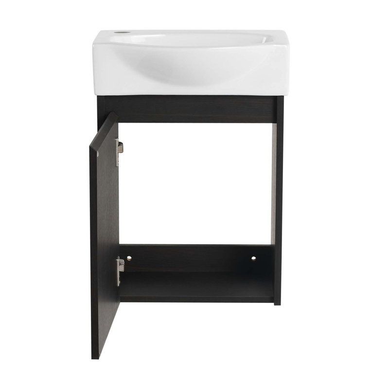 Petit meuble-lavabo moderne avec lavabo Modern, Noir, noir, noir, noir